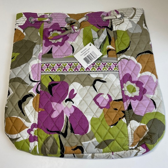 Vera Bradley Handbags - Vera Bradley Backsack Portobello Road Floral Quilted Drawstring Bag 12466 NEW